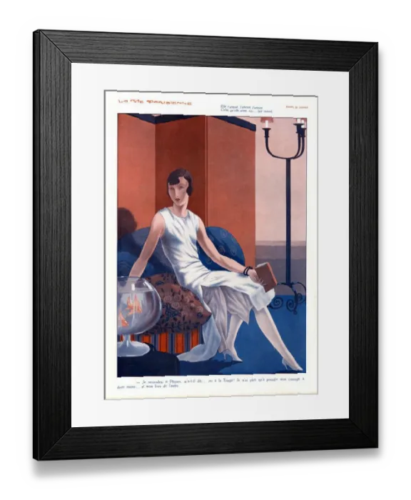 Framed Print : La Vie Parisienne 1920s France Lorenzi cc portraits goldfish reading glamour books fish Framed Print : La Vie Parisienne 1920s France Lorenzi cc portraits goldfish reading glamour books fish