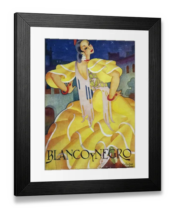Framed Print : Blanco y Negro Spain cc womens dresses flamenco magazines Framed Print : Blanco y Negro Spain cc womens dresses flamenco magazines