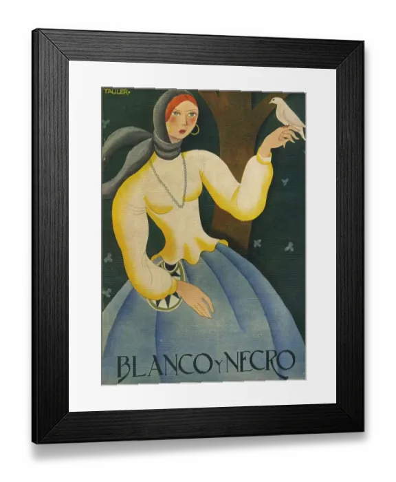 Framed Print : Blanco y Negro 1930 1930s Spain cc womens birds magazines Framed Print : Blanco y Negro 1930 1930s Spain cc womens birds magazines