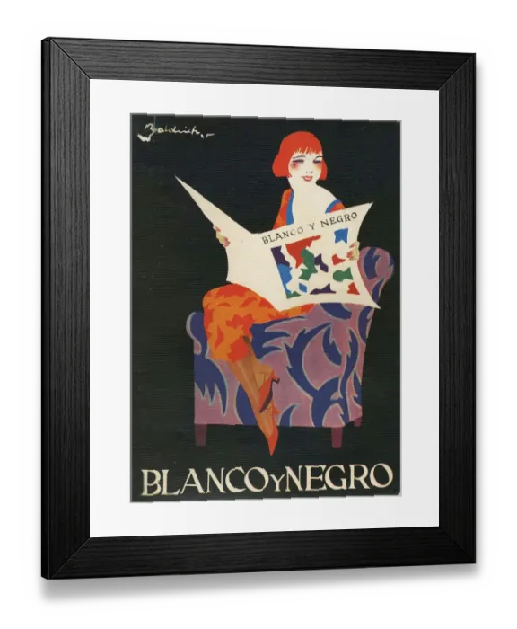 Framed Print : Blanco y Negro Spain cc reading magazines women woman
