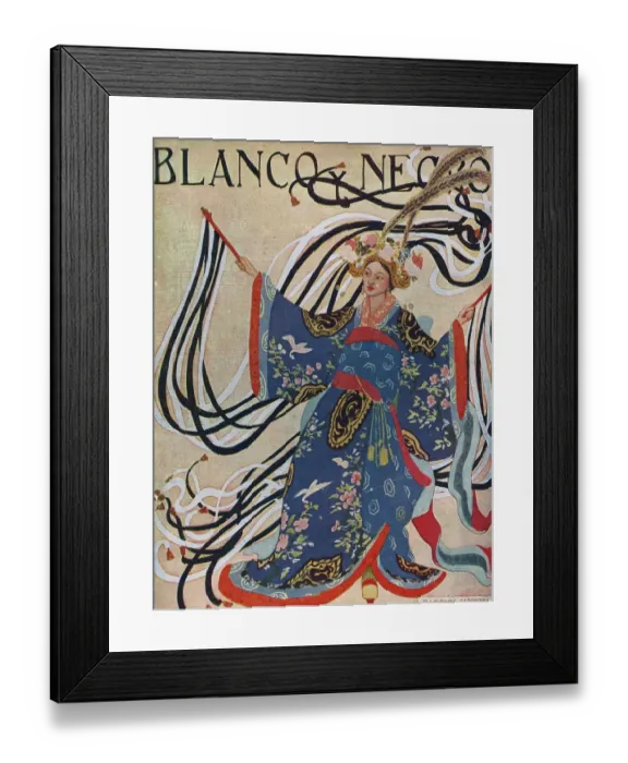 Framed Print : Blanco y Negro 1921 1920s Spain cc oriental womens woman magazines Framed Print : Blanco y Negro 1921 1920s Spain cc oriental womens woman magazines