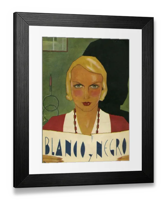Framed Print : Blanco y Negro Spain cc reading women woman magazines portraits Framed Print : Blanco y Negro Spain cc reading women woman magazines portraits