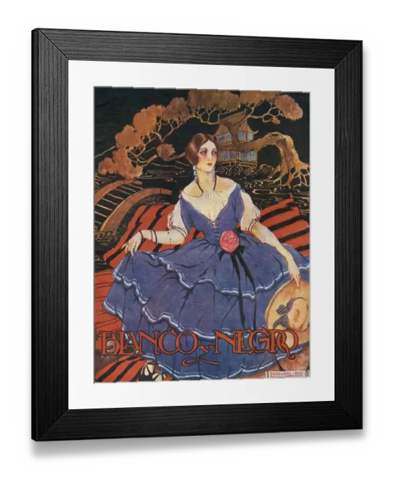 Framed Print : Blanco y Negro Spain cc womens magazines dresses
