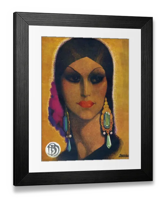 Framed Print : Blanco y Negro 1934 1930s Spain cc portraits earrings womens magazines Framed Print : Blanco y Negro 1934 1930s Spain cc portraits earrings womens magazines