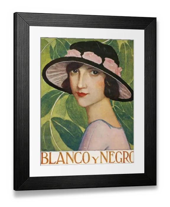 Framed Print : Blanco y Negro 1922 1920s Spain cc hats womens portraits magazines Framed Print : Blanco y Negro 1922 1920s Spain cc hats womens portraits magazines