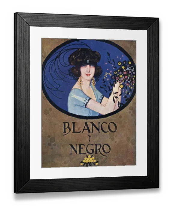 Framed Print : Blanco y Negro 1920s Spain cc portraits hats womens earrings magazines Framed Print : Blanco y Negro 1920s Spain cc portraits hats womens earrings magazines