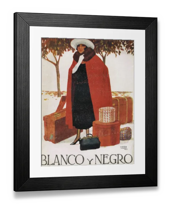 Framed Print : Blanco y Negro 1920s Spain cc luggage suitcases magazines Framed Print : Blanco y Negro 1920s Spain cc luggage suitcases magazines
