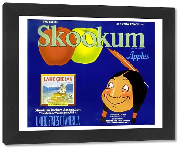 1930s, USA, Skookum Apples, Label