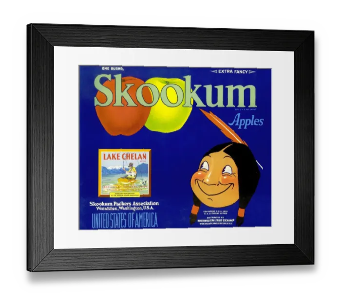 Framed Print : 1930s, USA, Skookum Apples, Label