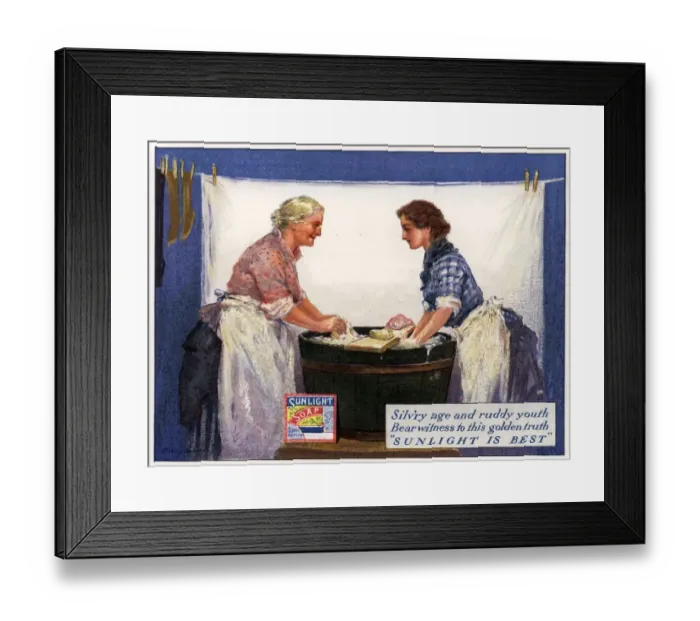 Framed Print : 1920s, UK, Sunlight Soap, Magazine Advert Framed Print : 1920s, UK, Sunlight Soap, Magazine Advert