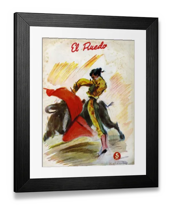 Framed Print : El Ruedo 1954 1950s Spain cc magazines bull fights fighting matadores matadors dangerous Framed Print : El Ruedo 1954 1950s Spain cc magazines bull fights fighting matadores matadors dangerous