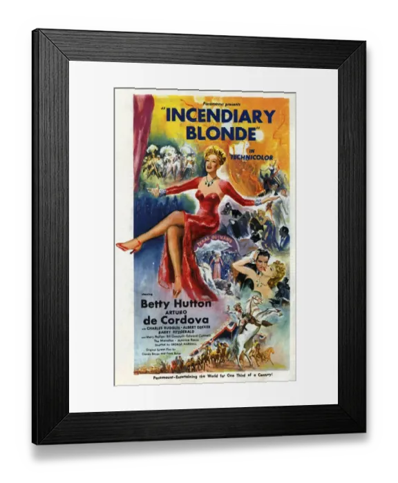 Framed Print : Incendiary Blonde 1945 1940s USA Betty Hutton, Arturo de Cerdova Cordova Framed Print : Incendiary Blonde 1945 1940s USA Betty Hutton, Arturo de Cerdova Cordova
