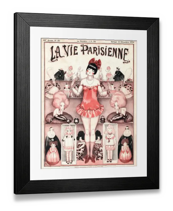Framed Print : 1924 1920s France erotica glamour la vie parisienne dolls art deco magazines clothing Framed Print : 1924 1920s France erotica glamour la vie parisienne dolls art deco magazines clothing