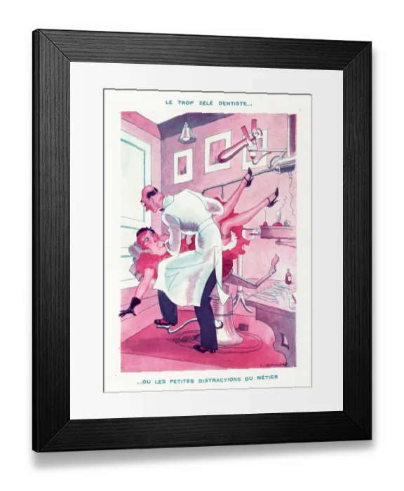 Framed Print : Le Sourire 1920s France glamour dentists erotica humour magazines Bonnotte Framed Print : Le Sourire 1920s France glamour dentists erotica humour magazines Bonnotte