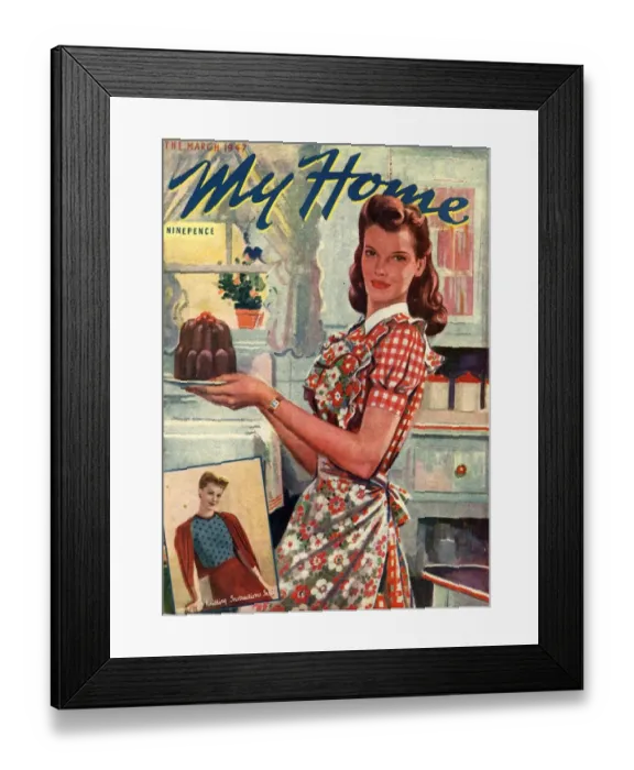 Framed Print : My Home 1947 1940s UK cooking jelly desserts housewives housewife woman women in Framed Print : My Home 1947 1940s UK cooking jelly desserts housewives housewife woman women in