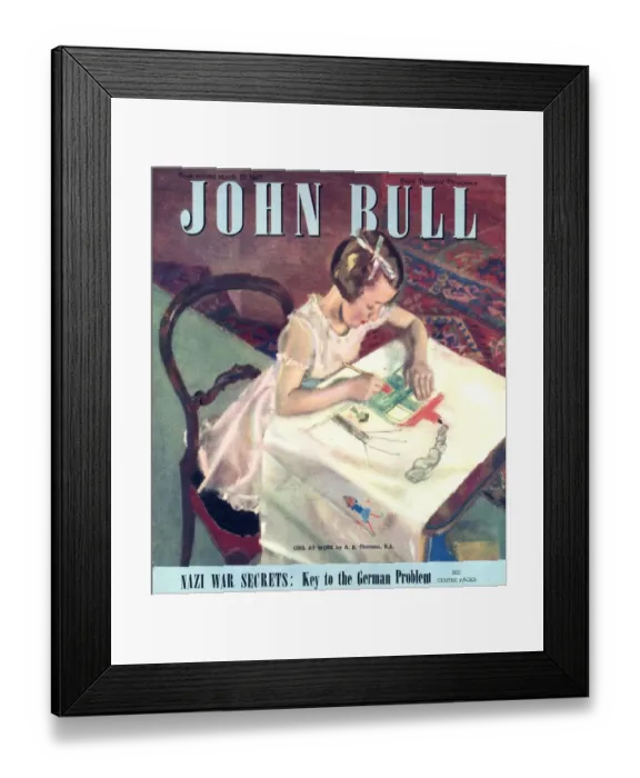 Framed Print : John Bull 1947 1940s UK artists painting Framed Print : John Bull 1947 1940s UK artists painting