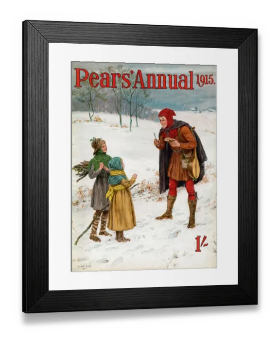 Framed Print : Pears Annual 1915 1910s UK cc winter snow Framed Print : Pears Annual 1915 1910s UK cc winter snow