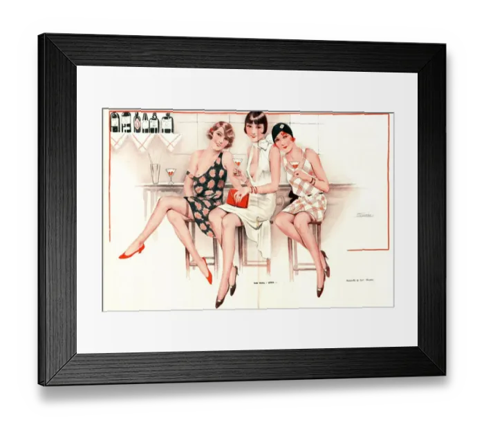 Framed Print : 1920s France glamour erotica womens bars cocktails Framed Print : 1920s France glamour erotica womens bars cocktails
