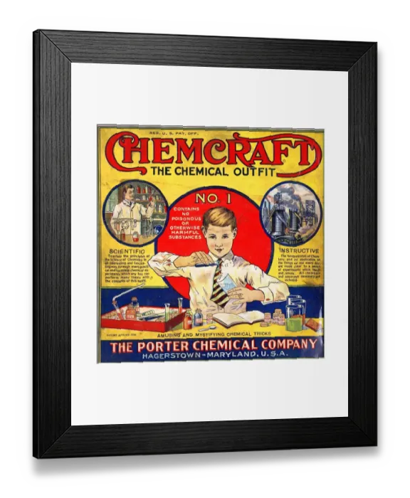 Framed Print : The Porter Chemical Company 1920s USA rklf Chemcraft Chemistry sets boys science itnt Framed Print : The Porter Chemical Company 1920s USA rklf Chemcraft Chemistry sets boys science itnt