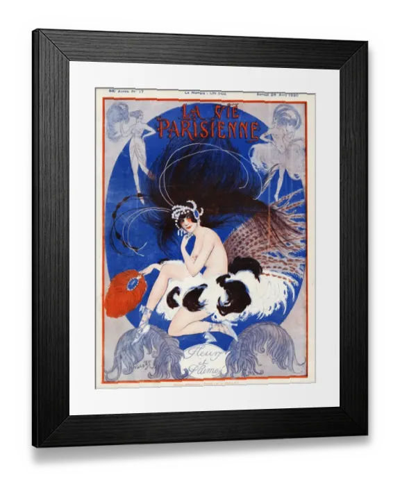 Framed Print : La vie Parisienne 1920 1920s France Valdes magazines erotica dancers showgirls