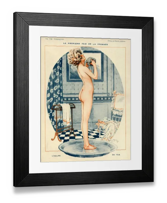 Framed Print : La Vie Parisienne 1918 1910s France Maurice Milliere illustrations erotica nudes
