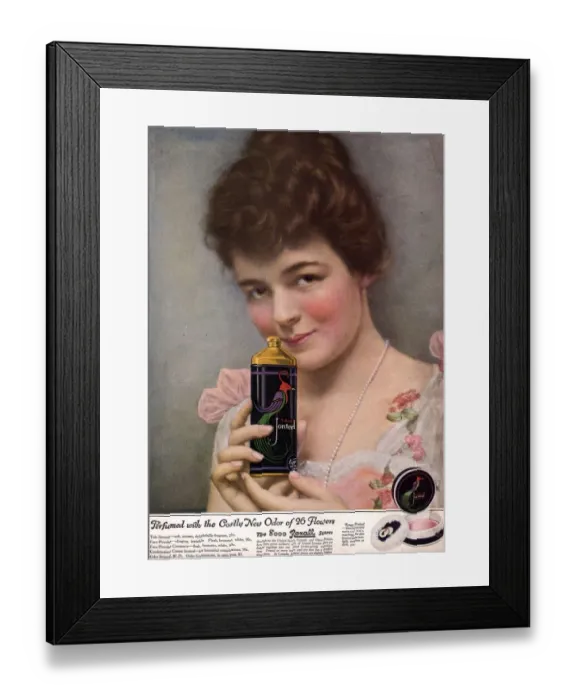 Framed Print : 1910s USA talc talcum powder jonteel skin care skincare Framed Print : 1910s USA talc talcum powder jonteel skin care skincare