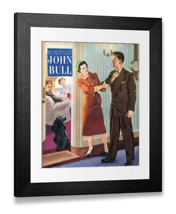 Framed Print : John Bull 1950s UK meeting the parents dating magazines Framed Print : John Bull 1950s UK meeting the parents dating magazines