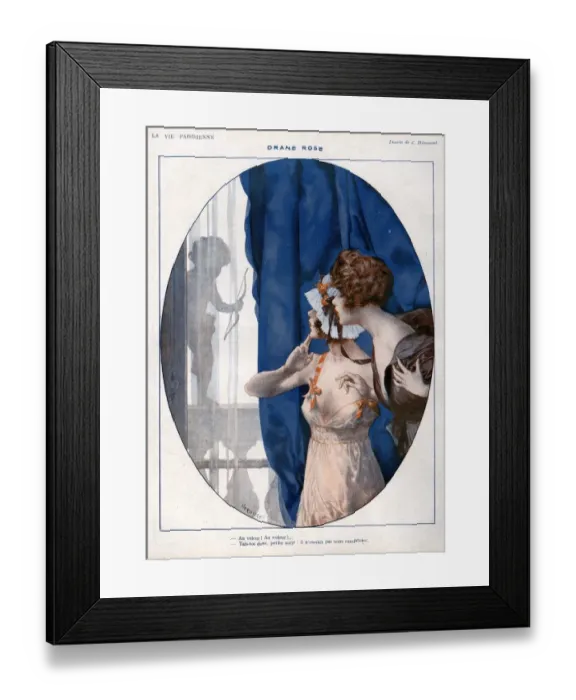 Framed Print : La Vie Parisienne 1919 1910s France C Herouard illustrations cupids looking windows Framed Print : La Vie Parisienne 1919 1910s France C Herouard illustrations cupids looking windows