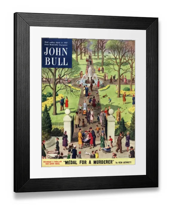 Framed Print : John Bull 1952 1950s UK parks magazines