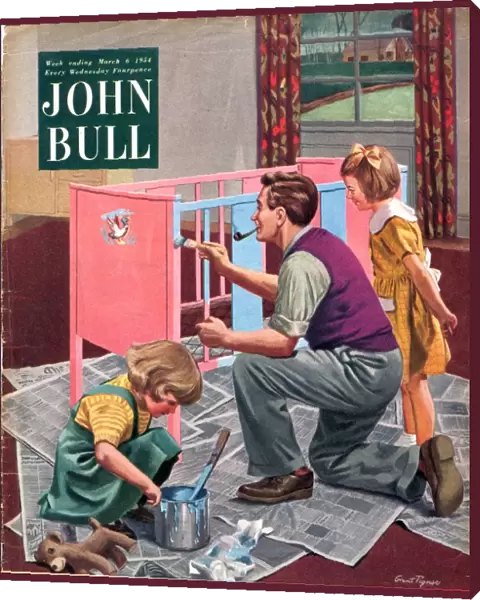 John Bull 1954 1950s UK babies painting cots new diy magazines baby do it yourself