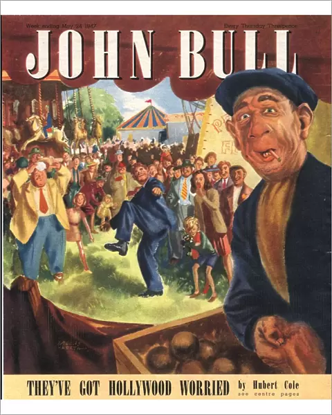 John Bull 1947 1940s UK cocoa nuts cocoanuts shy fairs magazines coconuts funfairs