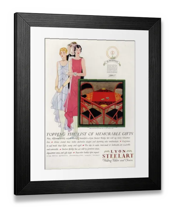 Framed Print : Lyon Steelart 1920s USA cc bridge presents gifts games cards art deco Framed Print : Lyon Steelart 1920s USA cc bridge presents gifts games cards art deco
