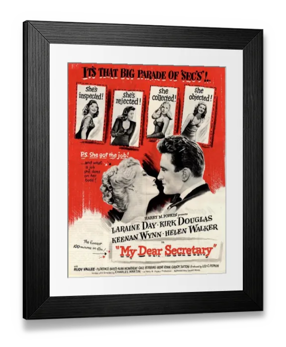 Framed Print : My Dear Secretary 1949 1940s USA Kirk Douglas, Laraine Day mcitnt celebrity famous Framed Print : My Dear Secretary 1949 1940s USA Kirk Douglas, Laraine Day mcitnt celebrity famous