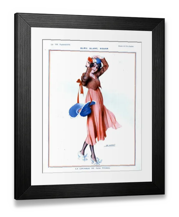 Framed Print : La Vie Parisienne 1910s France glamour by Leo Fontan bastille day womens Framed Print : La Vie Parisienne 1910s France glamour by Leo Fontan bastille day womens