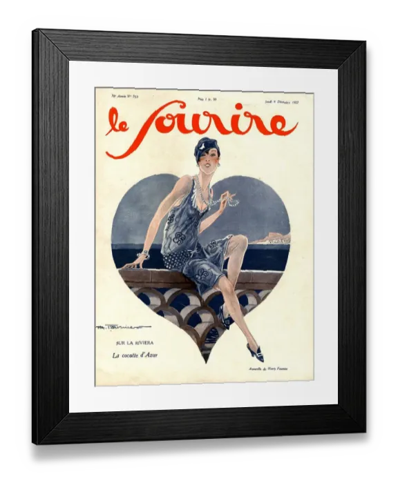 Framed Print : Le Sourire 1920s France glamour art deco magazines