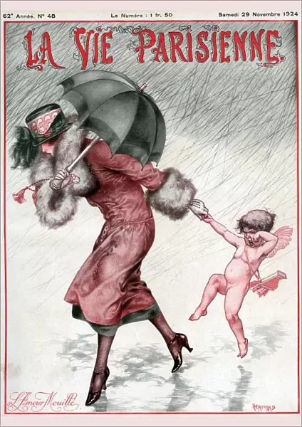 La Vie Parisienne 1924 1920s France illustrations raining winds windy cherubs cupids