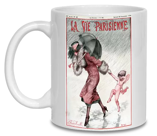 La Vie Parisienne 1924 1920s France illustrations raining winds windy cherubs cupids