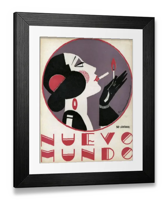 Framed Print : Nuevo Mundo 1923 1920s Spain cc magazines women art deco portraits womens Framed Print : Nuevo Mundo 1923 1920s Spain cc magazines women art deco portraits womens