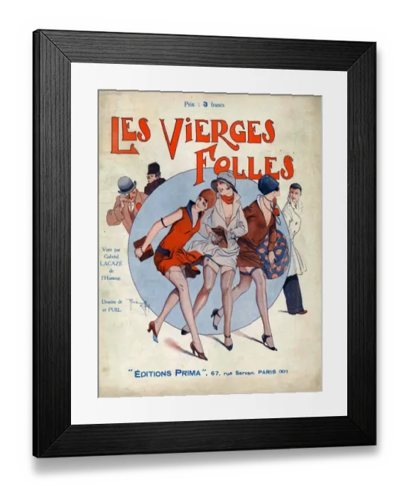 Framed Print : Les Vierges Folles 1930s France cc magazines stockings underwear hosiery womens shopping Framed Print : Les Vierges Folles 1930s France cc magazines stockings underwear hosiery womens shopping