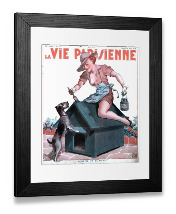 Framed Print : La Vie Parisienne 1936 1930s France magazines women painting kennels erotica DIY Framed Print : La Vie Parisienne 1936 1930s France magazines women painting kennels erotica DIY