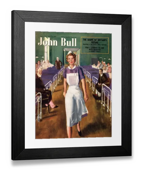 Framed Print : John Bull 1950 1950s UK hospitals nurses magazines medical Framed Print : John Bull 1950 1950s UK hospitals nurses magazines medical
