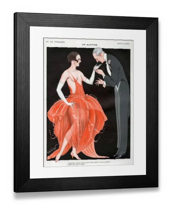 Framed Print : La Vie Parisienne 1923 1920s France Valdes illustrations sugar daddies daddy mens