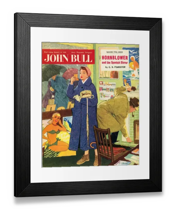 Framed Print : John Bull 1950s UK holidays travel agents magazines Framed Print : John Bull 1950s UK holidays travel agents magazines