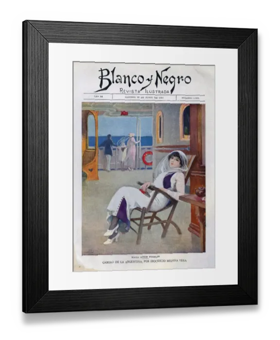 Framed Print : Blanco y Negro 1913 1910s Spain relaxing boats cruises cc holidays Framed Print : Blanco y Negro 1913 1910s Spain relaxing boats cruises cc holidays