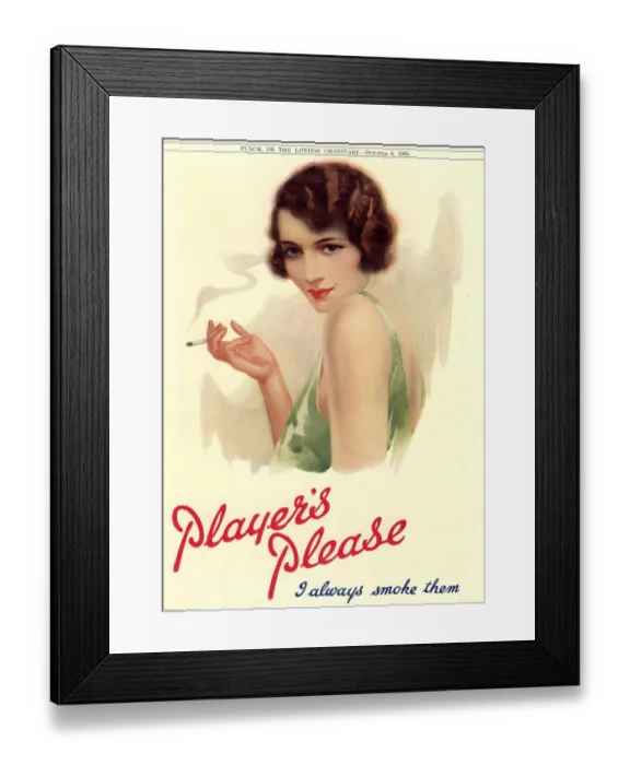 Framed Print : Players Navy Cut 1930s UK cigarettes smoking Framed Print : Players Navy Cut 1930s UK cigarettes smoking