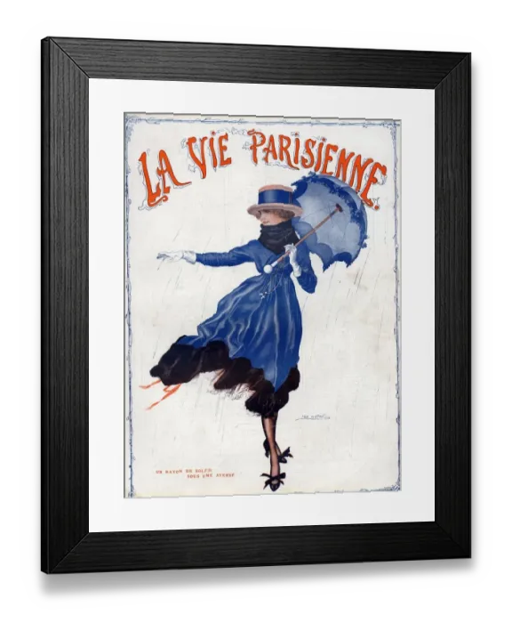 Framed Print : La Vie Parisienne 1918 1910s France Leo Fontan illustrations magazines womens umbrellas