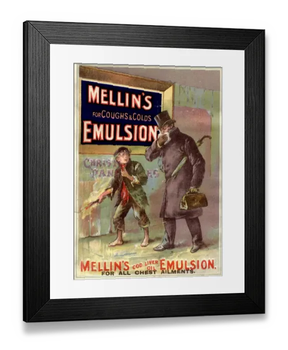 Framed Print : 1890s UK mellins emulsion coughs colds flu medicine medical Framed Print : 1890s UK mellins emulsion coughs colds flu medicine medical
