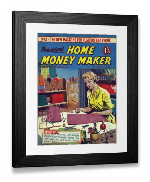 Framed Print : Practical Home Money Maker 1957 1950s UK DIY do it yourself home improvement magazines