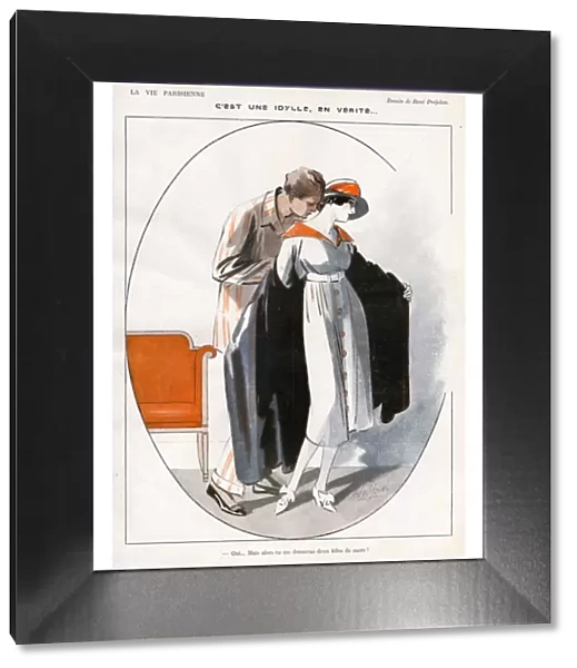 La Vie Parisienne 1919 1910s France R Prejelan illustrations kissing undressing kisses