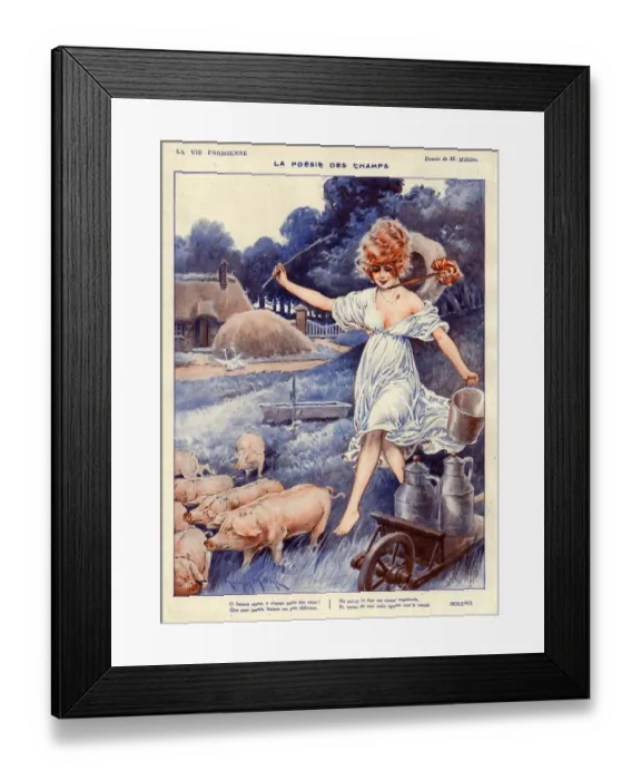 Framed Print : La Vie Parisienne 1919 1920s France Maurice Milliere illustrations erotica pigs